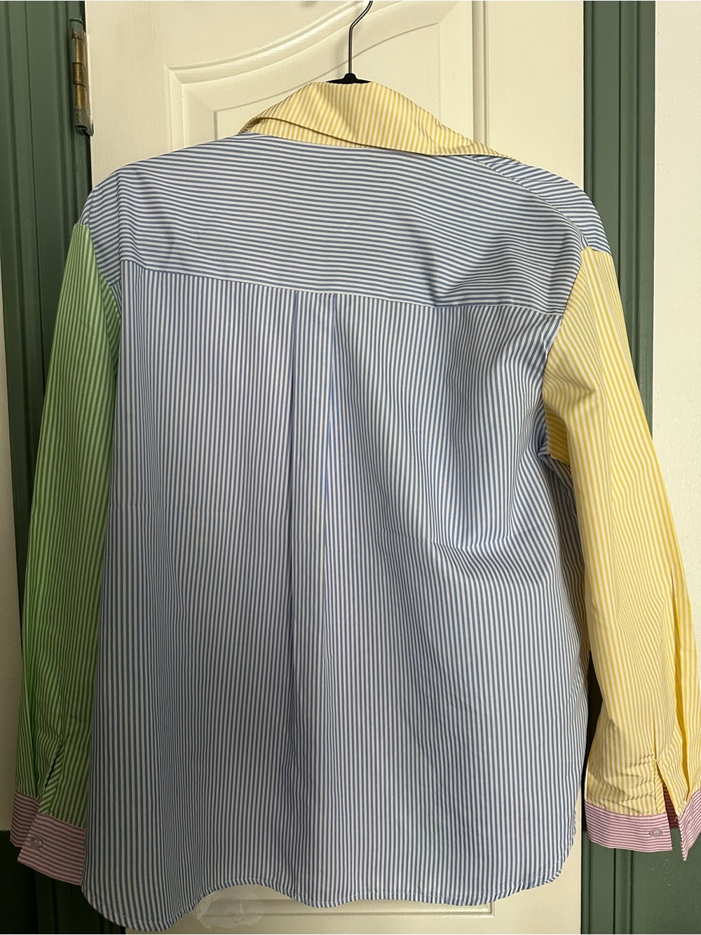 Petal & Pup Pastel Striped Button-Up in Blue, Yellow & Pink - Picture 3 of 3